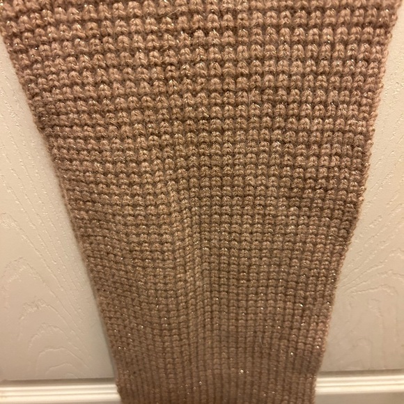 Coach Womans Tan & Gold Wool & Cashmere Scarf - Picture 8 of 10